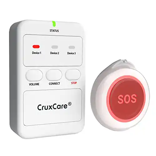 Hausnotruf CruxCare C2 für Senioren mit Notrufknopf und Empfänger