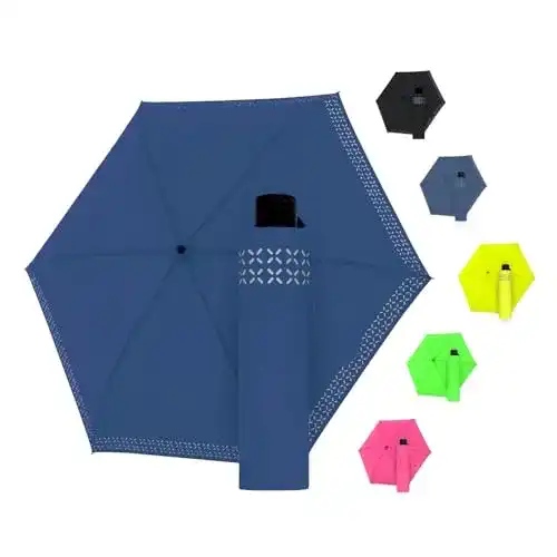 Doppler Regenschirm Safety Reflect in Navy – Mini Taschenschirm mit reflektierenden Elementen
