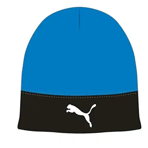 Puma Liga Beanie Laufmütze in Electric Blue Lemonade und Schwarz