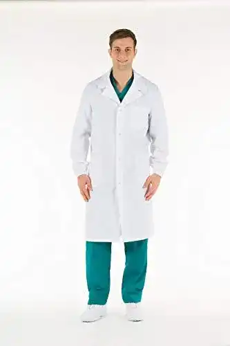 Laborkittel Gima – Weißer Unisex-Arzt- und Labormantel aus Baumwolle