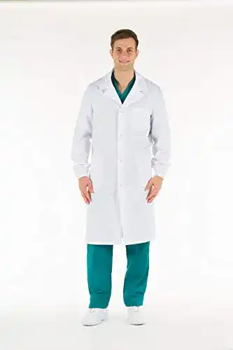 Laborkittel Gima – Weißer Unisex-Arzt- und Labormantel aus Baumwolle