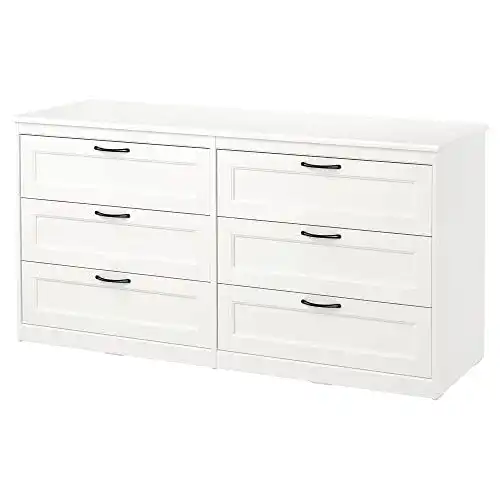 IKEA SONGESAND Kommode mit 6 Schubladen, 161 x 81 cm, Weiß
