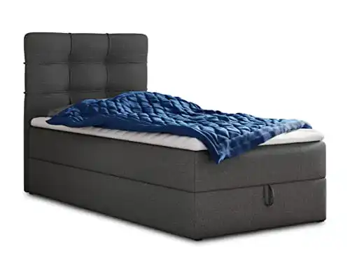 Boxspringbett 120×200 mit Bettkasten und Matratzentopper