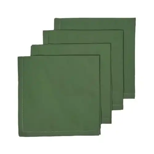 Stoffservietten Homescapes dunkelgrün, 4er-Set 45×45 cm aus Baumwolle