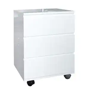 Rollcontainer Invicta Interior Hochglanz Weiß mit 3 Schubladen