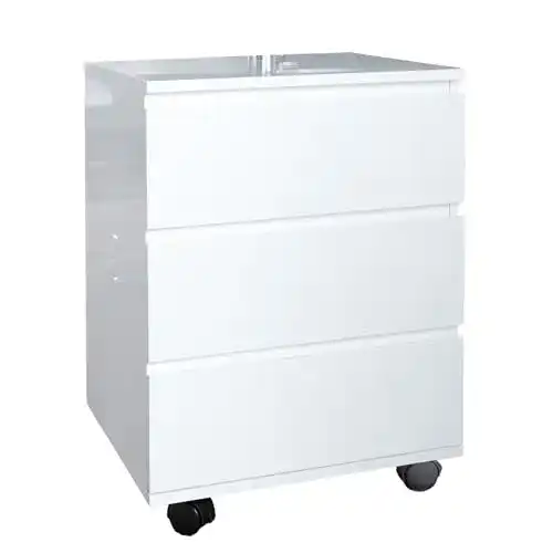 Rollcontainer Invicta Interior Hochglanz Weiß mit 3 Schubladen