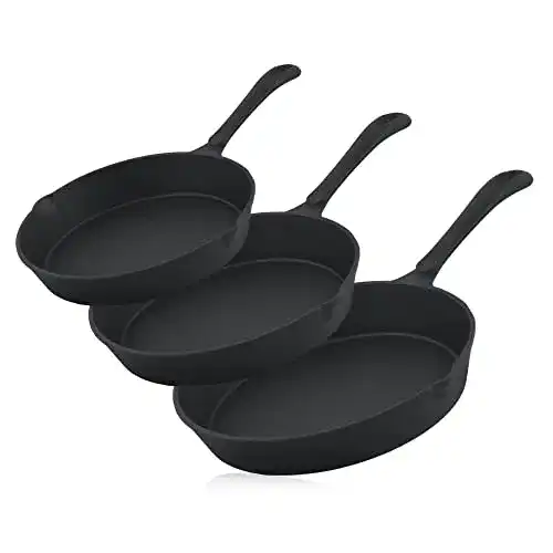 Gusseisenpfannen Set von BBQ-Toro in 3 Größen