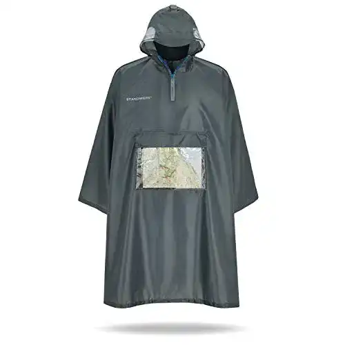 Regenponcho für Fahrradfahrer von Standwerk in Grau für Unisex