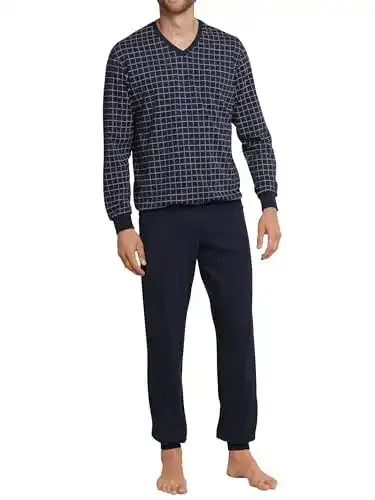 Herren Pyjama von Schiesser mit langen Ärmeln und Bündchen