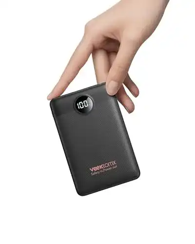 VeeKtoMx Mini-Powerbank 10000mAh mit USB-C und QC3.0