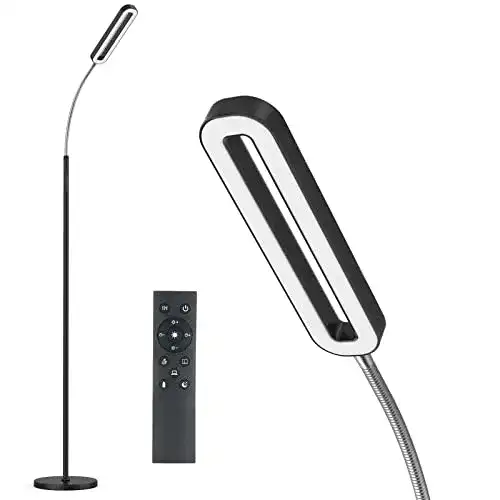 LED-Stehlampe für Büro und Wohnzimmer in Schwarz