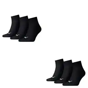 Puma Herren Sport Quarters Socken 6er Pack in Schwarz, Größe 39-42