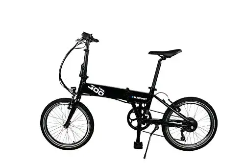 Blaupunkt Carl 300 Falt-E-Bike in Schwarz mit Dot Blue Lenkertasche