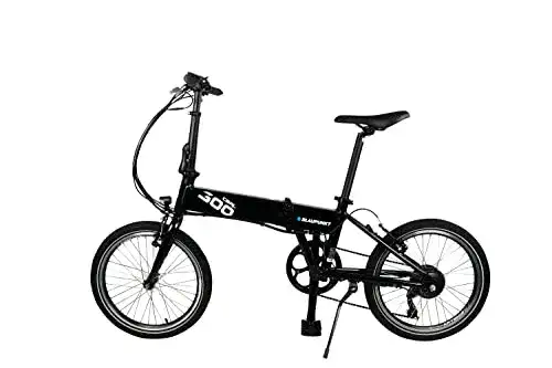Blaupunkt Carl 300 Falt-E-Bike in Schwarz mit Dot Blue Lenkertasche