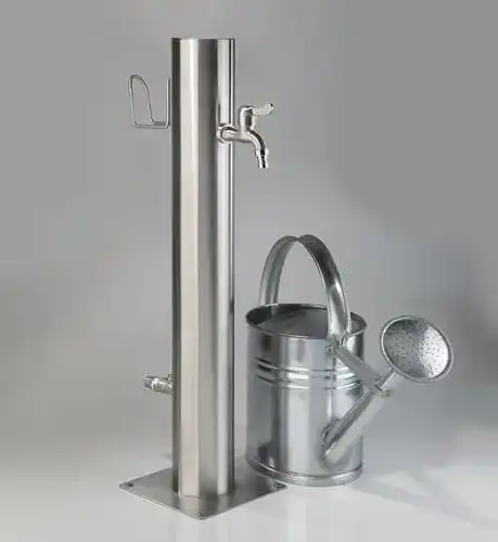 Wasserzapfsäule Westfalia Wasserwelten aus Edelstahl mit Schlauchhalter