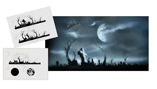Airbrush-Schablonen UMR-Design AS-009 für Friedhofsmotive