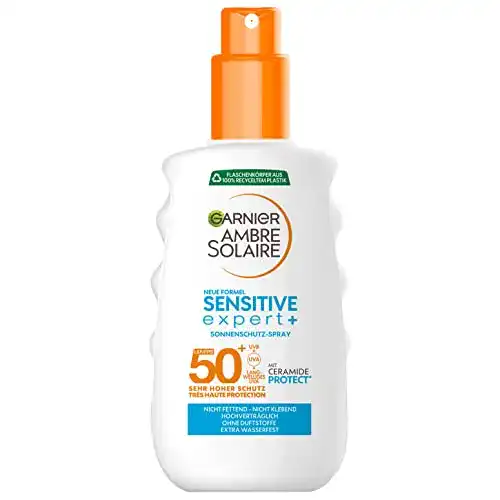 Garnier Sonnenschutz-Spray mit LSF 50+, wasserfest und für empfindliche Haut
