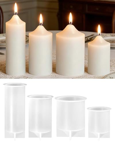 Kerzenformen Set aus Silikon für Stumpenkerzen, 4 Größen