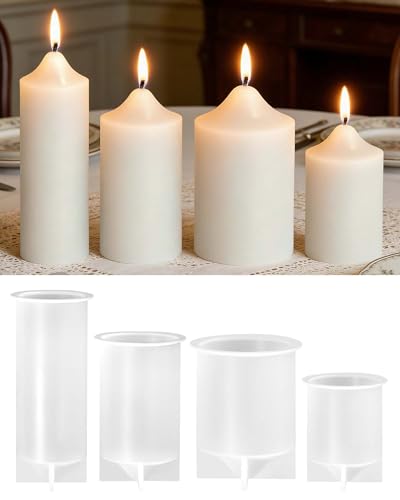 Kerzenformen Set aus Silikon für Stumpenkerzen, 4 Größen