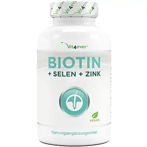 Biotin Vit4ever hochdosiert 10.000 mcg mit Selen und Zink, 365 Tabletten