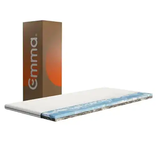 Gel-Topper 120×200 cm von Emma mit 6 cm Höhe und abnehmbarem Bezug