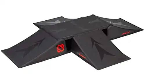 Nijdam Skater-Rampe Set mit 4 Rampen und 2-Wege-Kreuzung, Schwarz
