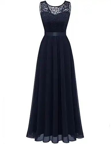 Berylove Damen Abendkleid Elegantes Lang Cocktailkleid