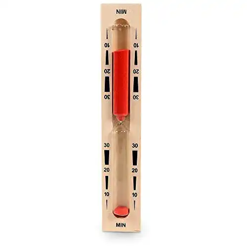 Sauna Sanduhr Eliga für Biosauna und Infrarotsauna mit rotem Sand