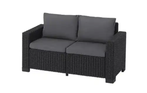 Rattansofa Keter Allibert Gartenlounge Sofa California 2-Sitzer