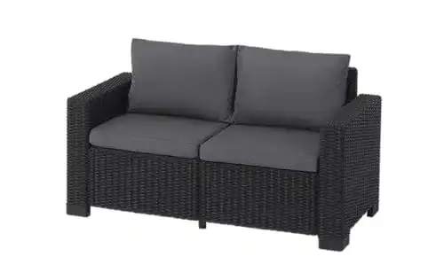 Rattansofa Keter Allibert Gartenlounge Sofa California 2-Sitzer