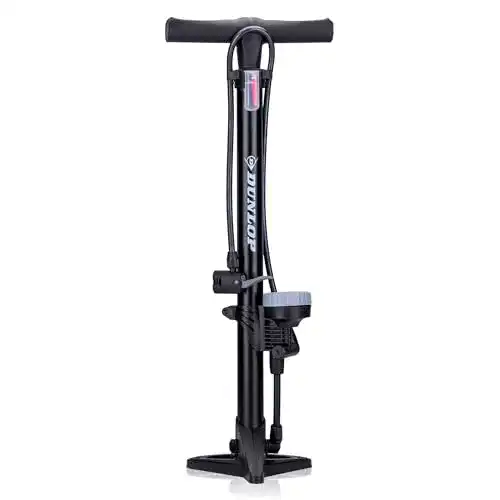 Dunlop Fahrradpumpe Standpumpe mit analogem Manometer