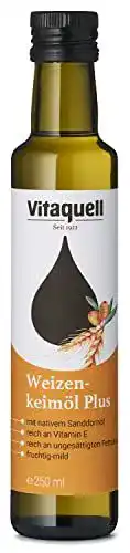 Spermidin-Kapseln Vitaquell Weizenkeimöl mit Sanddorn 250 ml