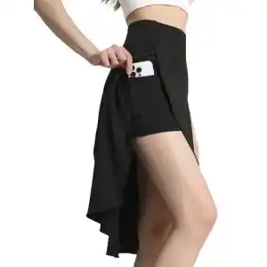 Hosenrock Bezioner Damen Sommer Midirock mit Shorts und Taschen