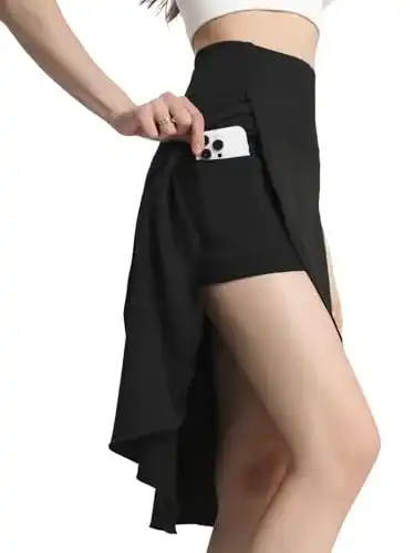 Hosenrock Bezioner Damen Sommer Midirock mit Shorts und Taschen