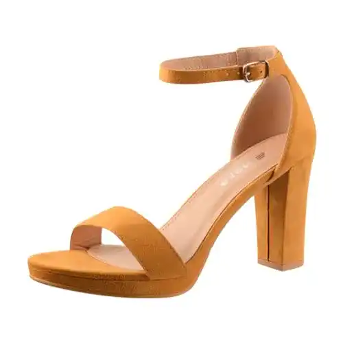 Sandaletten Elara Damen Pumps High Heels Chunkyrayan WW100 in Gelb Größe 37
