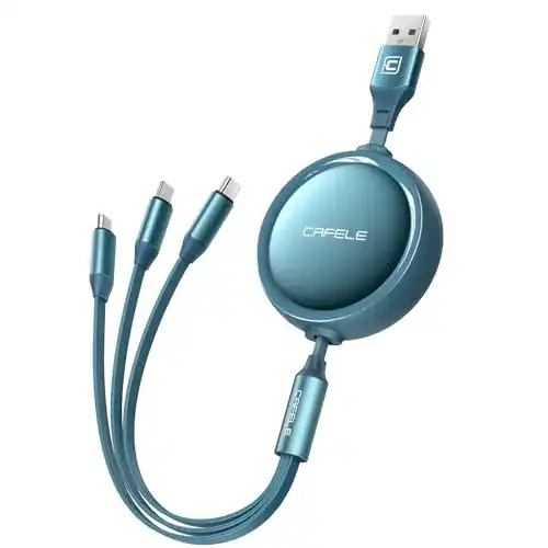 Einziehbares Multi-USB-Ladekabel für das Auto, 3,3 Fuß
