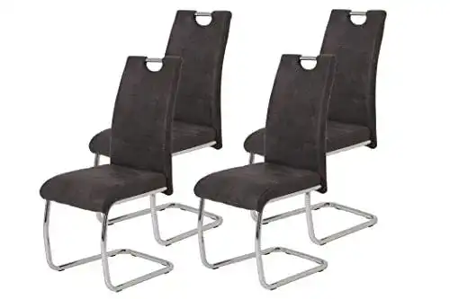 Schwingstuhl Hela Tische Flora II 4er Set mit Microfaser