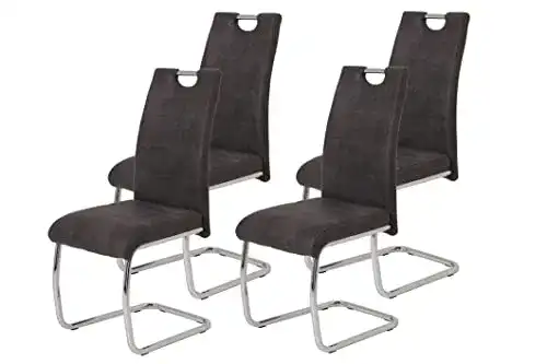Schwingstuhl Hela Tische Flora II 4er Set mit Microfaser