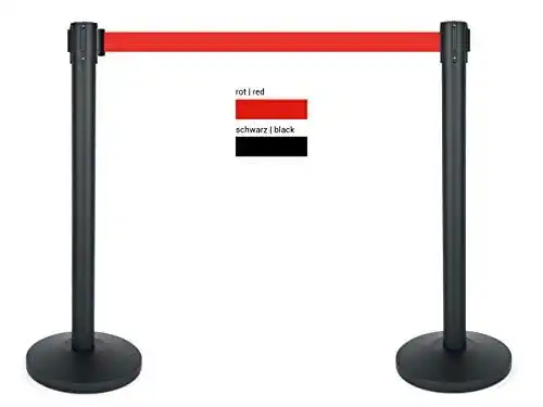 Absperrband heyChef, 2er-Set Absperrpfosten mit 4,5 m Gurtband