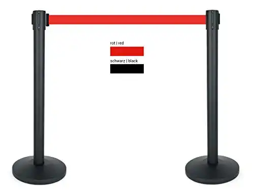 Absperrband heyChef, 2er-Set Absperrpfosten mit 4,5 m Gurtband