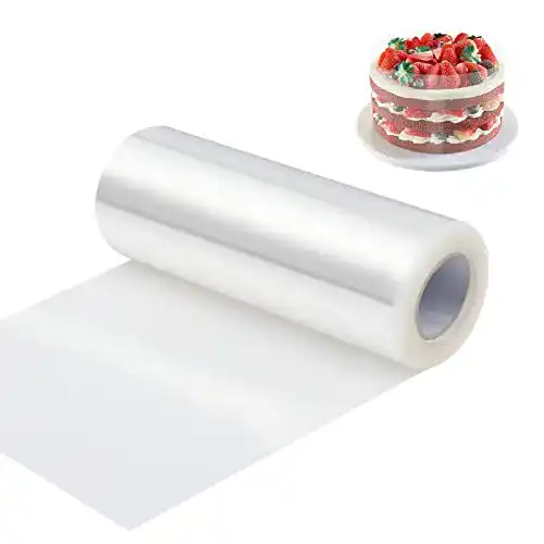 Wiederverwendbare Tortenrandfolie aus Acetat, 12 cm, 10 m Rolle