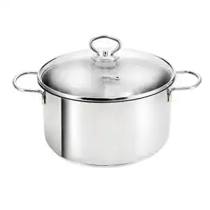 Kochtopf 24 cm Kopf Fleischtopf Merkur mit Glasdeckel und 4 Litern