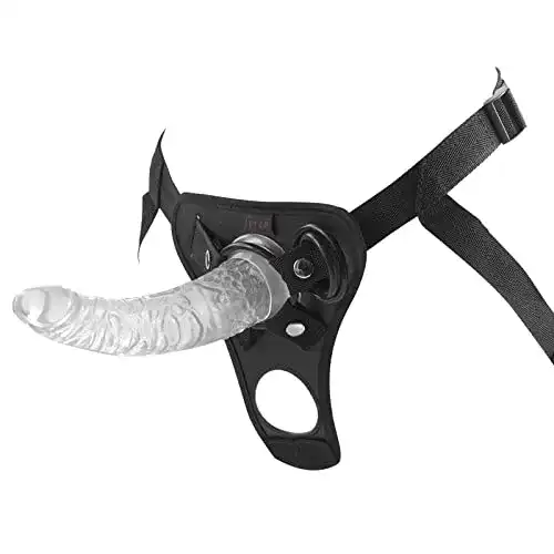 Strap-On Dildo Set mit verstellbarem Harness in Schwarz