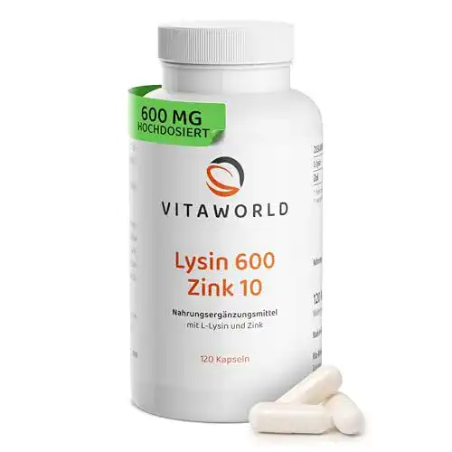 Lysin Vitaworld 600 mg plus Zink 10 mg – Nahrungsergänzungsmittel