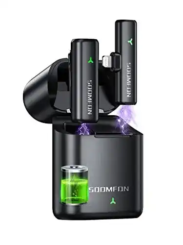 Soomfon Lavalier Wireless Mikrofon für iPhone Kabellos und MFi-zertifiziert
