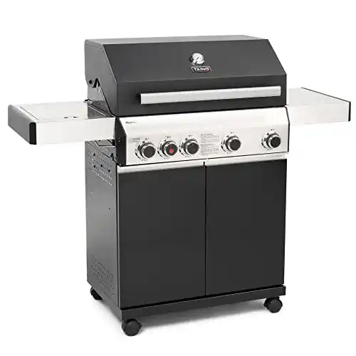 Gasgrill Taino Black 4+1 mit 4 Brennern und Seitenkocher