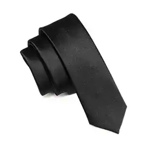 Seidenkrawatte JemyGins Herren Krawatte 5CM in Schwarz Satin
