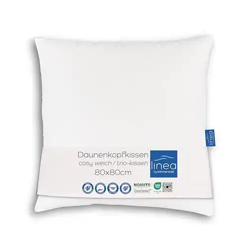 Daunenkissen 80×80 von Böhmerwald Exclusiv mit Dreikammer-Technologie