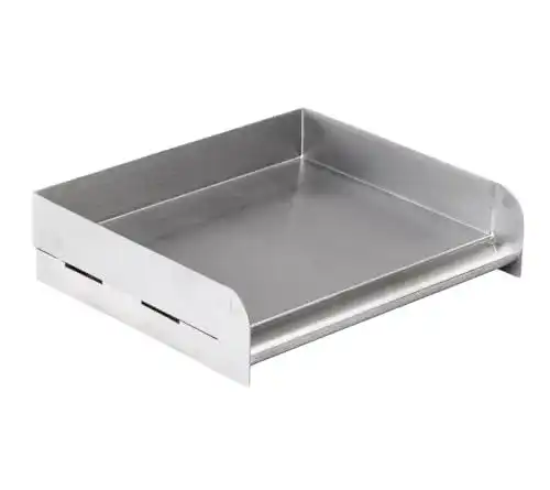 Edelstahl Plancha Grillfürst Universal Grillplatte mit Anschlag-Kante