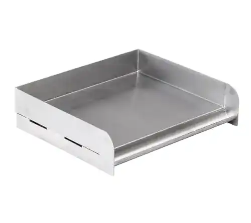 Edelstahl Plancha Grillfürst Universal Grillplatte mit Anschlag-Kante